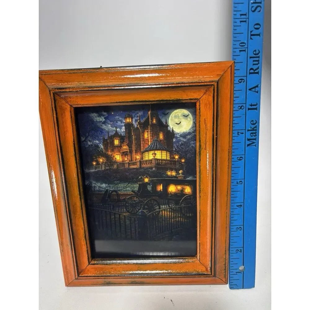 OOAK Haunted Mansion Halloween Framed Artwork Gothic Wall Decor 8x10